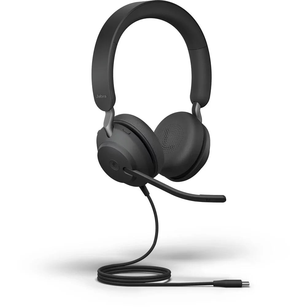 with Box) Noise and Enhanced Headphones, 40 Comfort, Headphones, (Open Wired Headset All-Day for Calls - - Black Passive Stereo, USB-C, Music, USB-C Telework UC-Optimized Cancelling Evolve2 UC Jabra