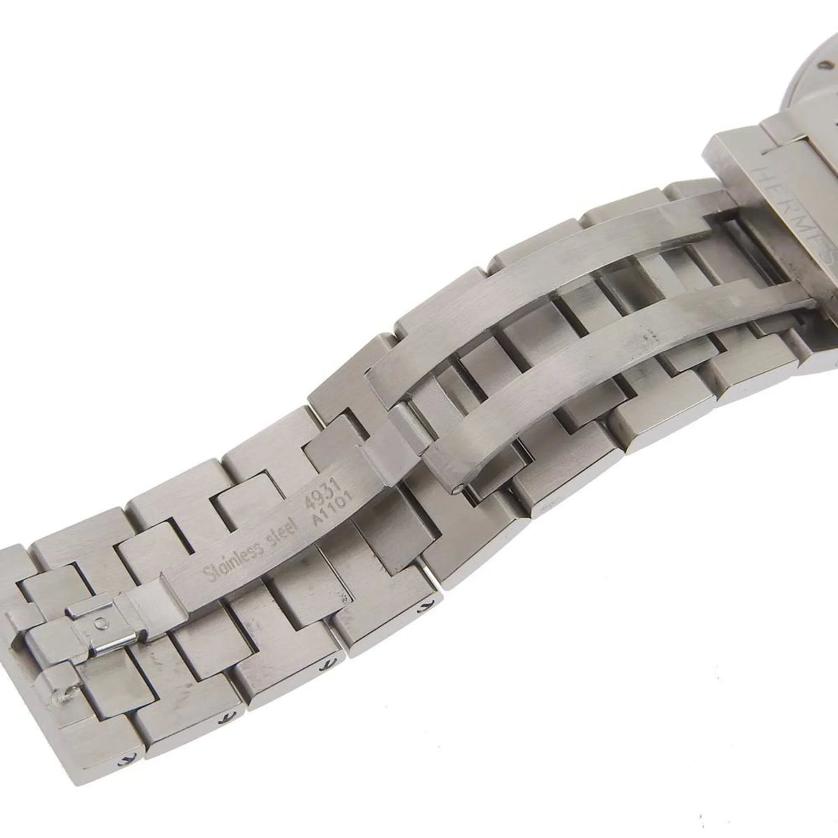 Made Pre-Owned Swiss (Fair) Nomad Quartz Steel Stainless Watch NO1.710 Hermes Silver Men's Dial Analog White Display