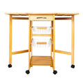 Storage Cart Leaf Trolley Zimtown Island Protable Rolling Drawers Drop Kitchen Basket,Folding with