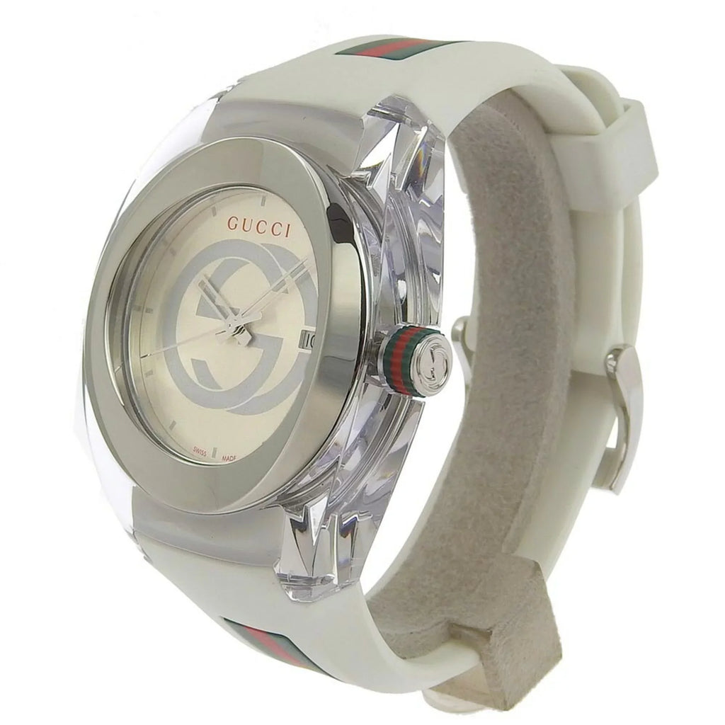 Watch Men's Silver Sink Display Used Authenticated Rubber Stainless Analog 137.1 Dial Steel Quartz x