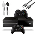 Original Black 500GB 2 Controller New Xbox Microsoft Gaming Console HDMI One with Kit Like Bundle Cable Cleaning