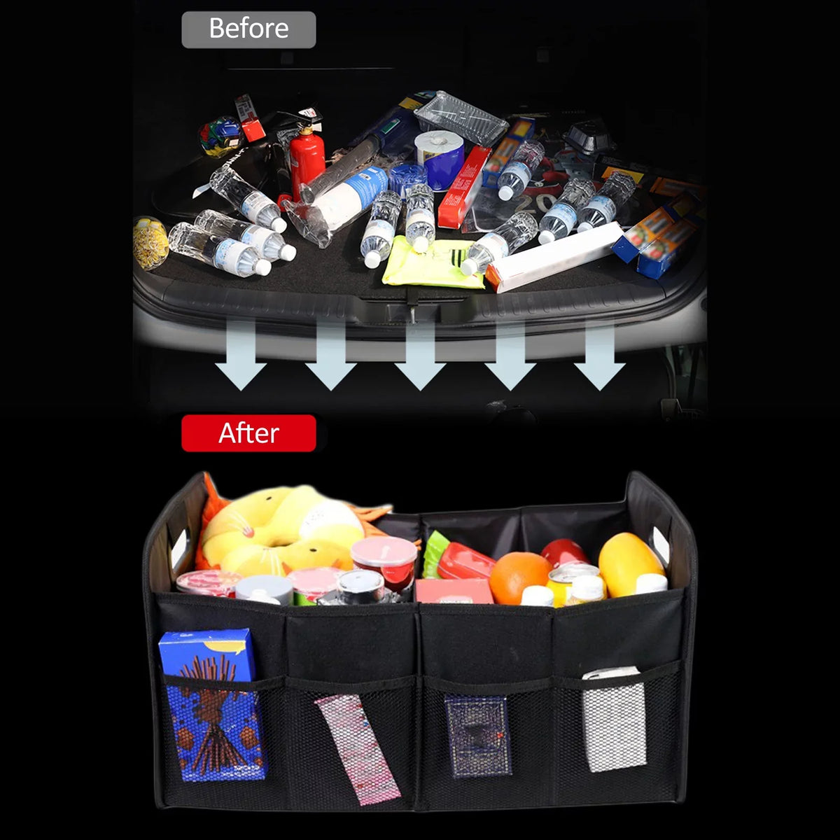 Trunk Organizer Car Organizer Folding Cargo Car Box Trunk 55L Cloth Box Automotive moobody Car Oxford Storage Storage