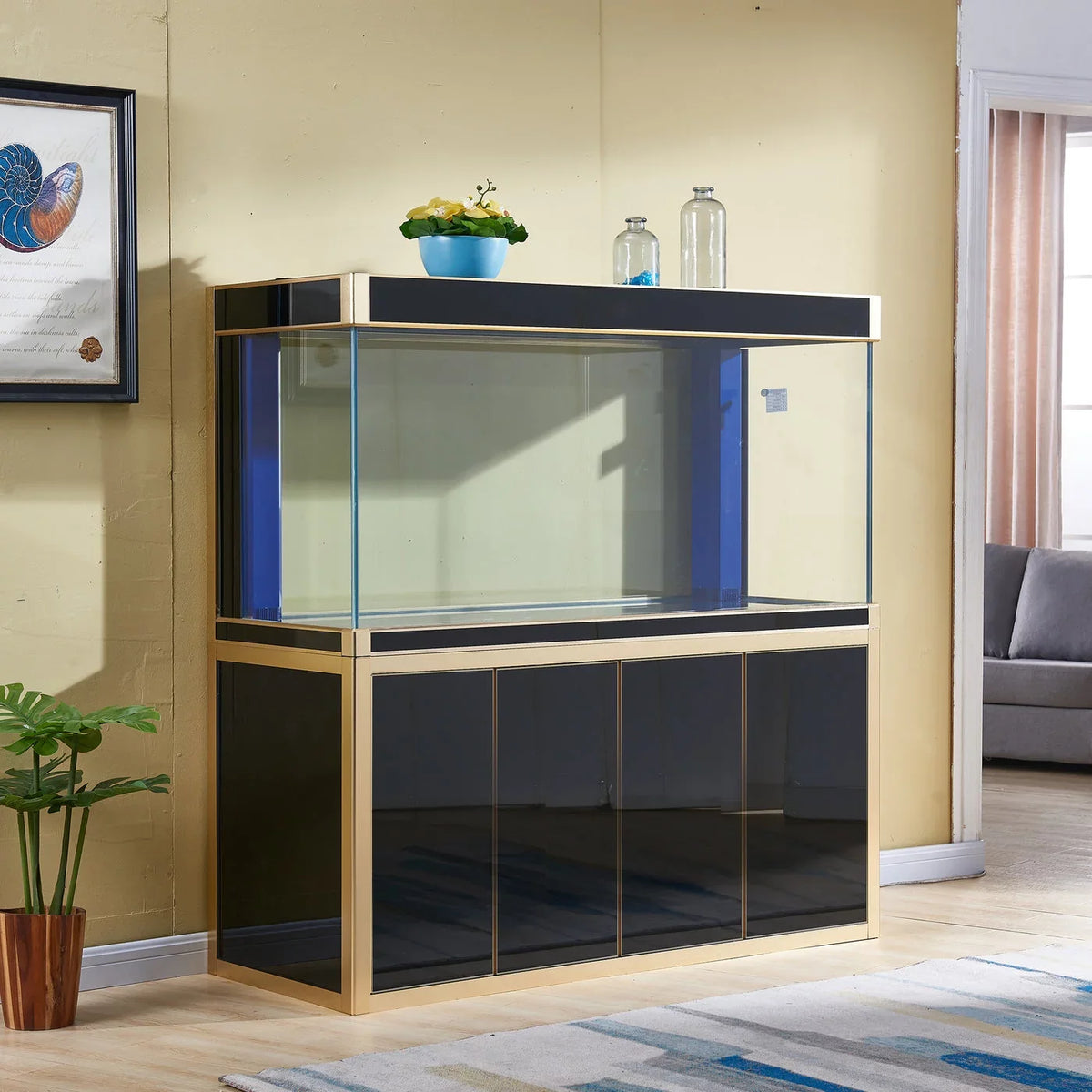 Dream Tempered Gallon 250 and Glass Black Gold Aquarium All-in-one Aqua