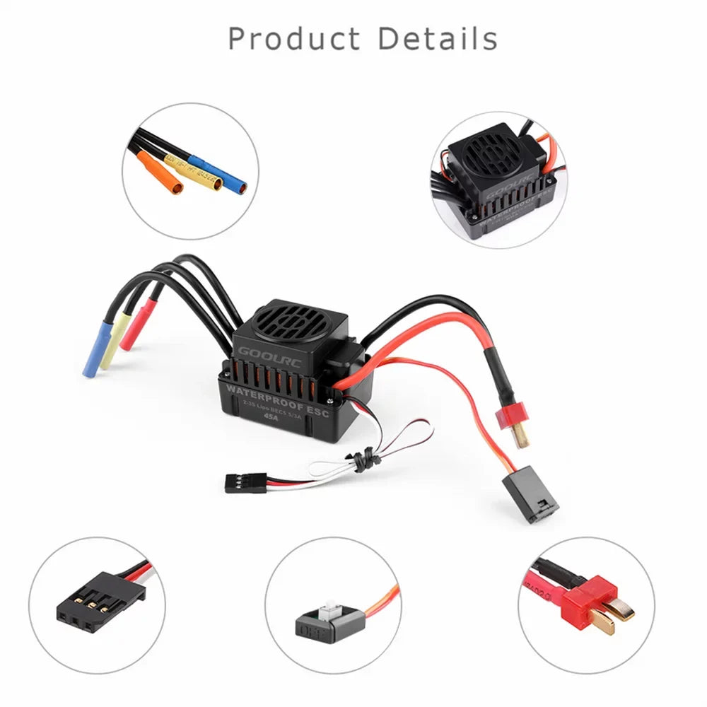 110waterproof Accessory,Motor Car MotorCombo MotorCar Esc 1/10 With Motor 110 Waterproof Motor 45a Rookin Set F540 GoolRC 45a Set 4370kv Car And 45a 45a Combo F540 Remote 1/10 45a