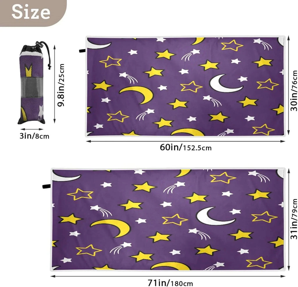 Stars Compact and Camping for Swimming Travel Quick - Dry Moon Towel Oversized Beach Absorbent Holiday（419） Super Towel Bestwell Lightweight - Towels
