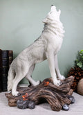 Of Large Gray Alpha 12"H Howling Statue Wolves Cries Decor Night Spirit Wolf The