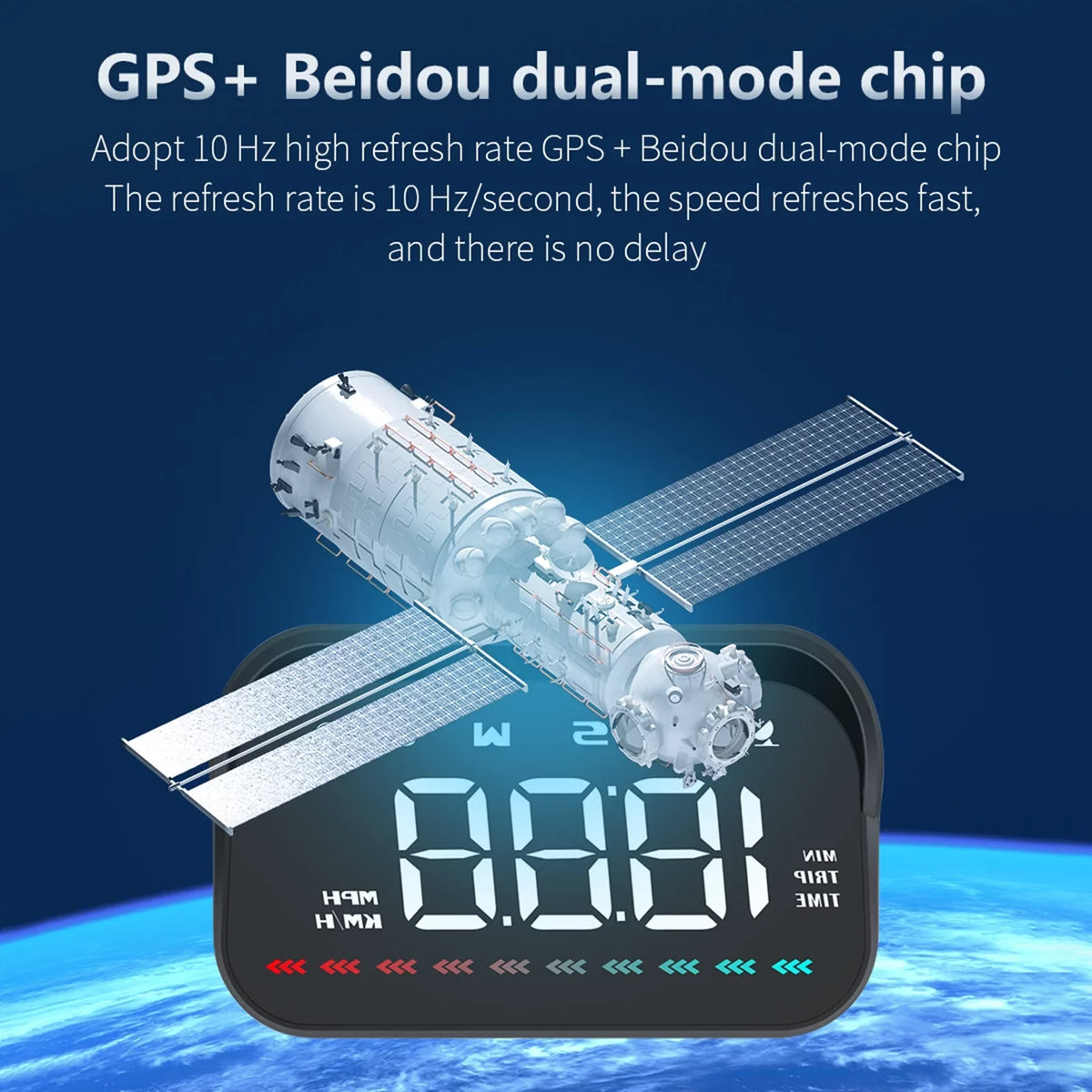 Speed for Display GPS Digital Over-Speed Distance, Heads-Up Speedometer Light, Apexeon & Alert Car, Ambient Travel Direction, Time,