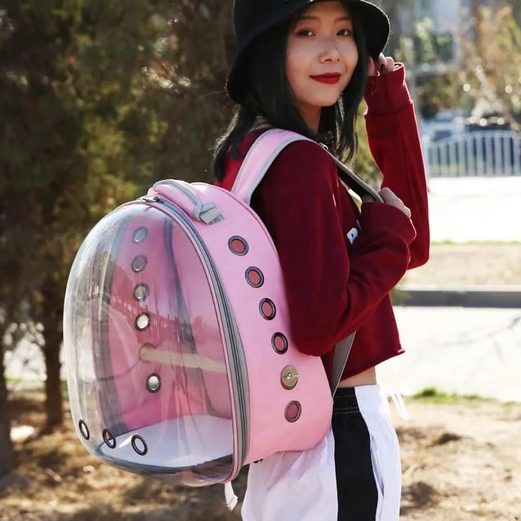 Dog Bunny, Backpack, exterior Travel, Capsule Use- Ventilate Backpack Cats Backpack Bubble Backpack Puppies Bag, Black Cat Pet for and Transparent for Dogs Small Airline-Approved Hiking Carriers
