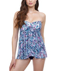 One-Piece Tummy-Control Swimsuit, 8 by US Gottex Convertible MULTI Profile BLUE
