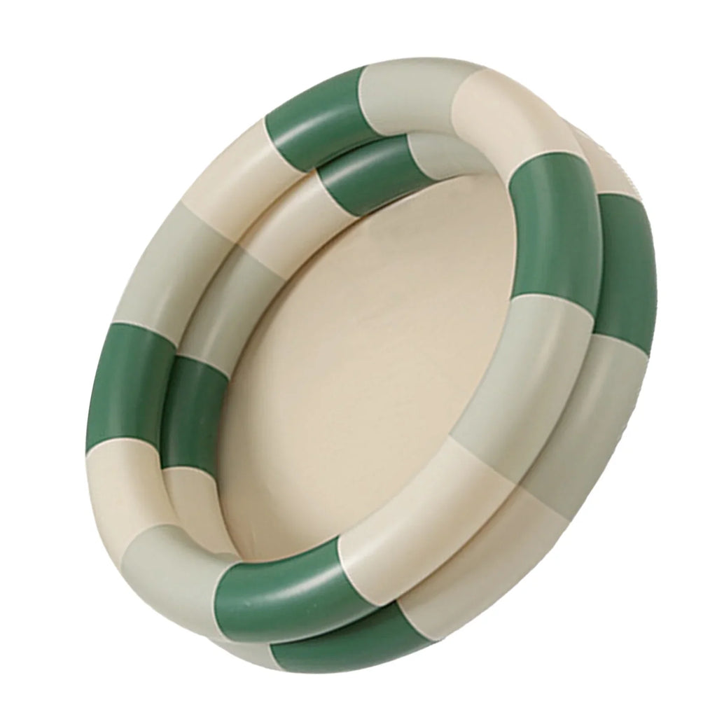 Stripe Swimming Pool Family Baby Retro Pool Cute Thickened Up liquid Pool Buumin Green design Blow Inflatable
