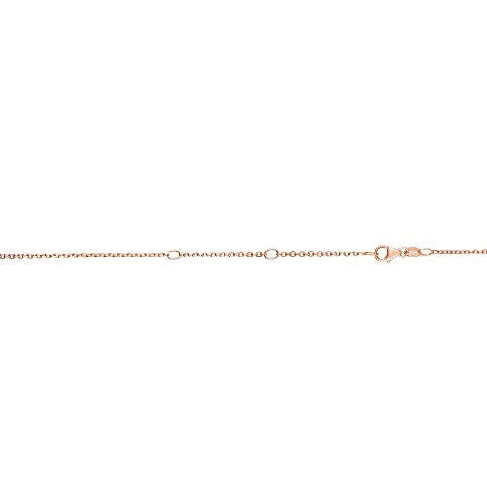 Lobster Claw Chain 0.6mm Necklace, 1.2gr. Extendable Cable 16-18 Inches, 14k Rose Gold