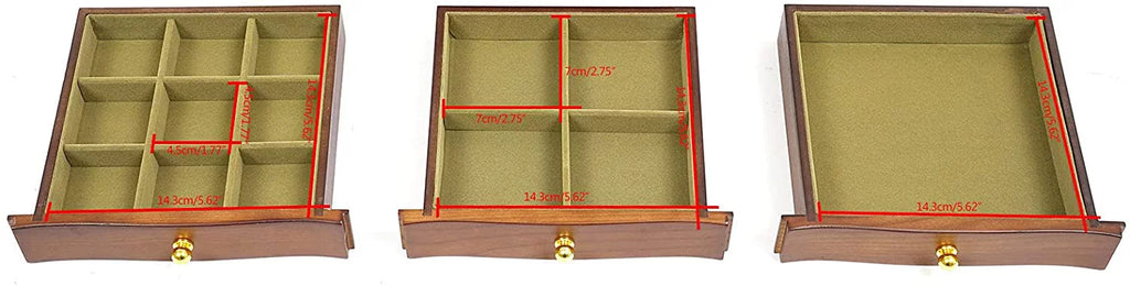 2 Gemstone Case Swing-out W/ 4 Drawers and Storage Case layers Display Wooden Cabinets MONIPA 4 Jewelry