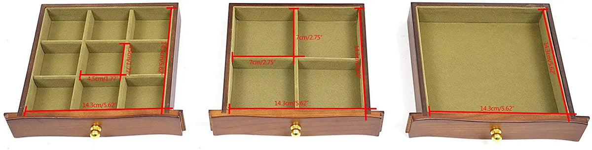 2 Gemstone Case Swing-out W/ 4 Drawers and Storage Case layers Display Wooden Cabinets MONIPA 4 Jewelry