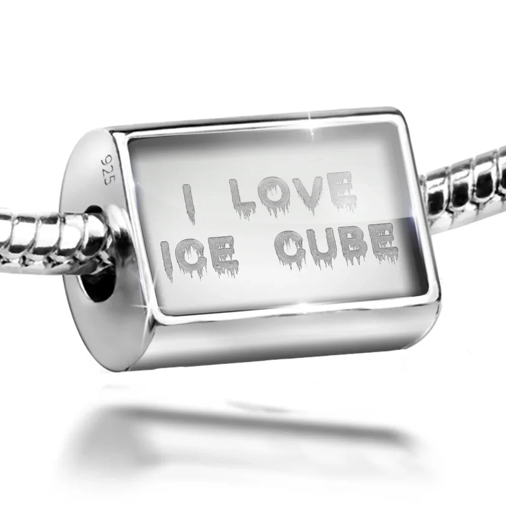 Icicles 925 Sterling I Neonblond Ice Cold Winter Love Bead Cube Charm Ice Silver