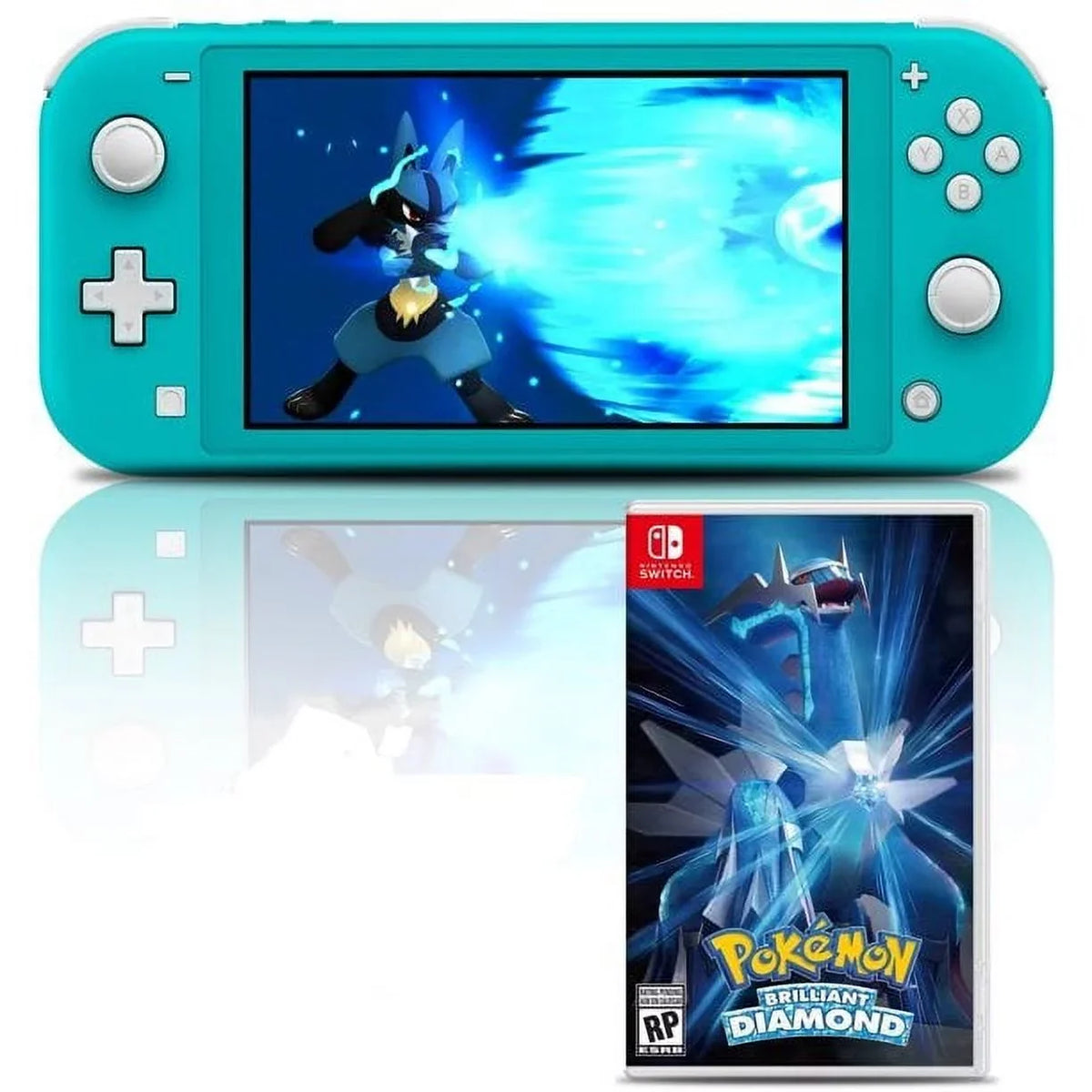 with Bundle Brilliant Switch Lite Console Nintendo Diamond Pokemon Turquoise