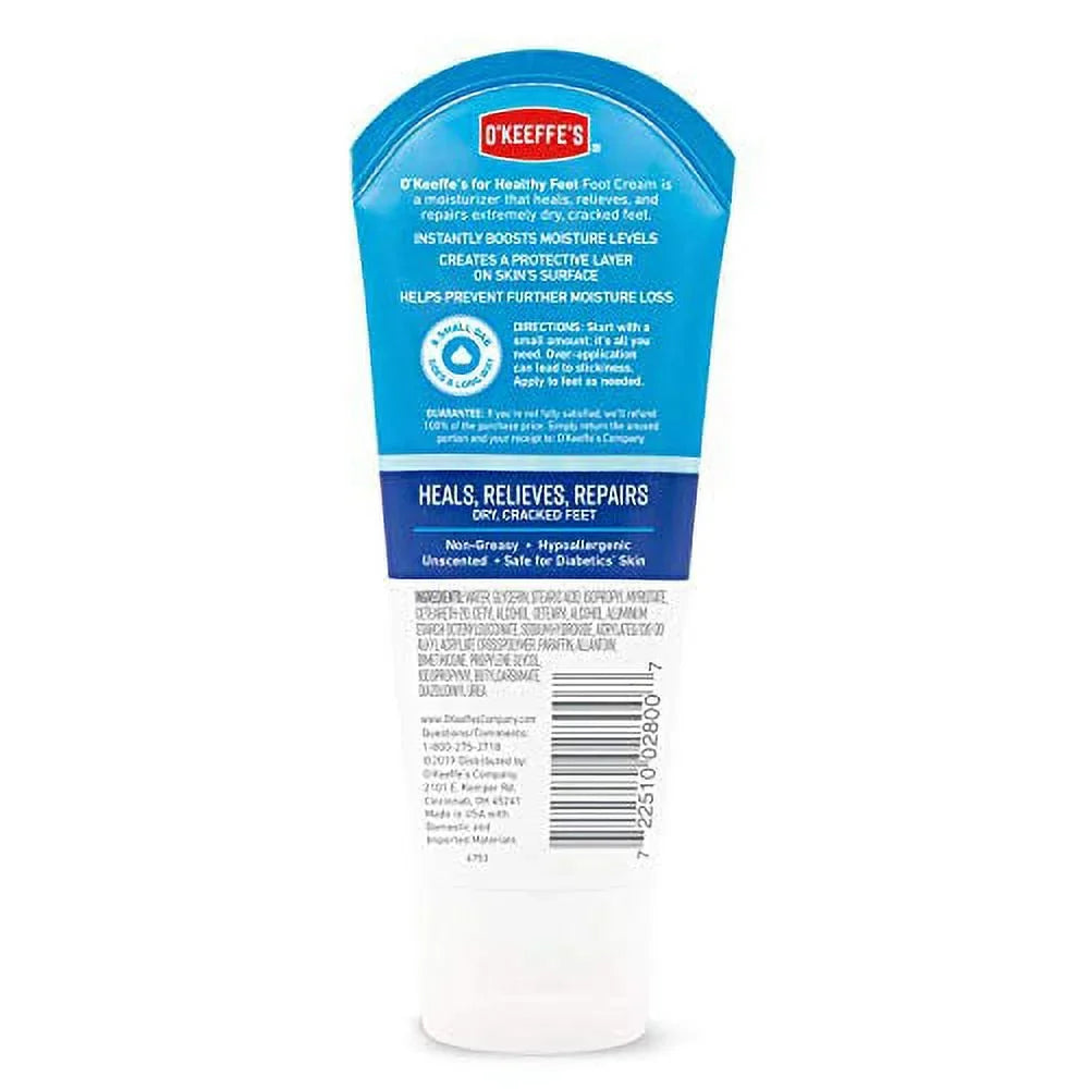 Cracked Feet Ounce Tube, 3 Dry, O'Keeffe's Extremely Feet, Foot (Pack 1) for of Healthy Cream
