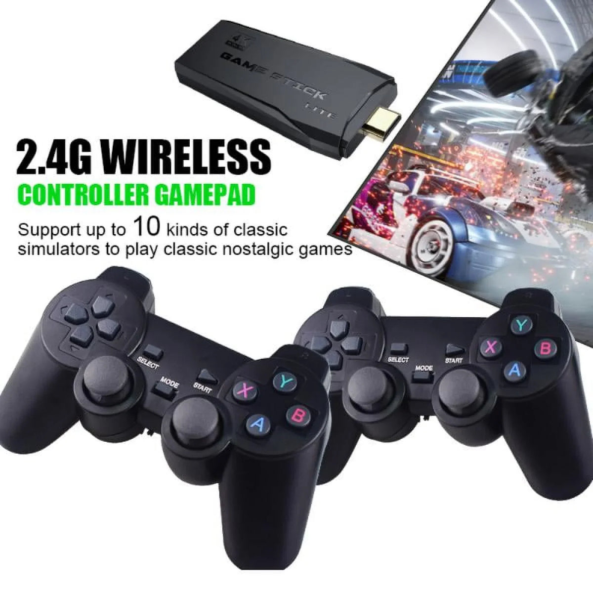 Video TV Family For Classic Controller Retro PS1/GBA/MD 2.4G Game Microea Wireless 4K Gamepads Double Consoles 64G 20000 Gaming Games