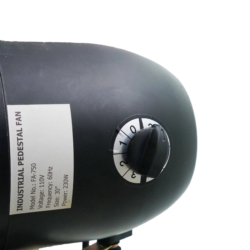 Industrial Pedestal Oscillating Black Fan 3-Speed Adjustable 30" - Northlight