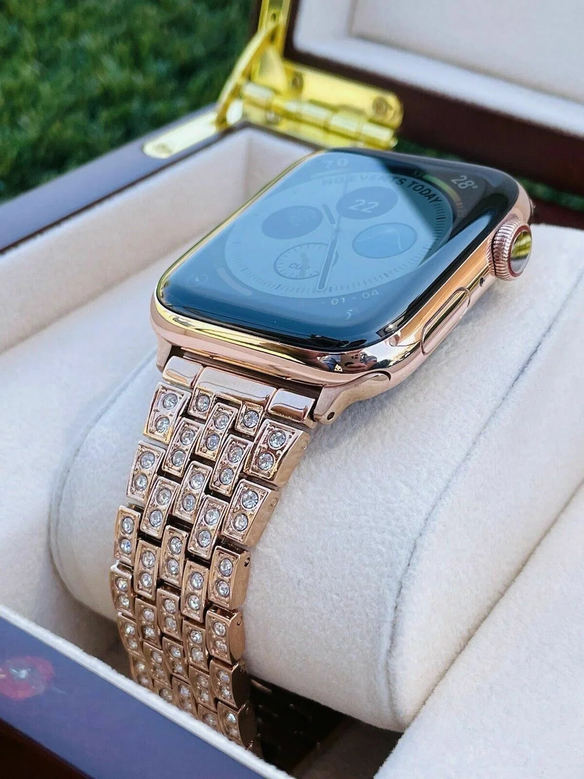 SERIES Band Steel 24K iWatch Rose Stainless 7 Rose Gold 45MM Custom Gold