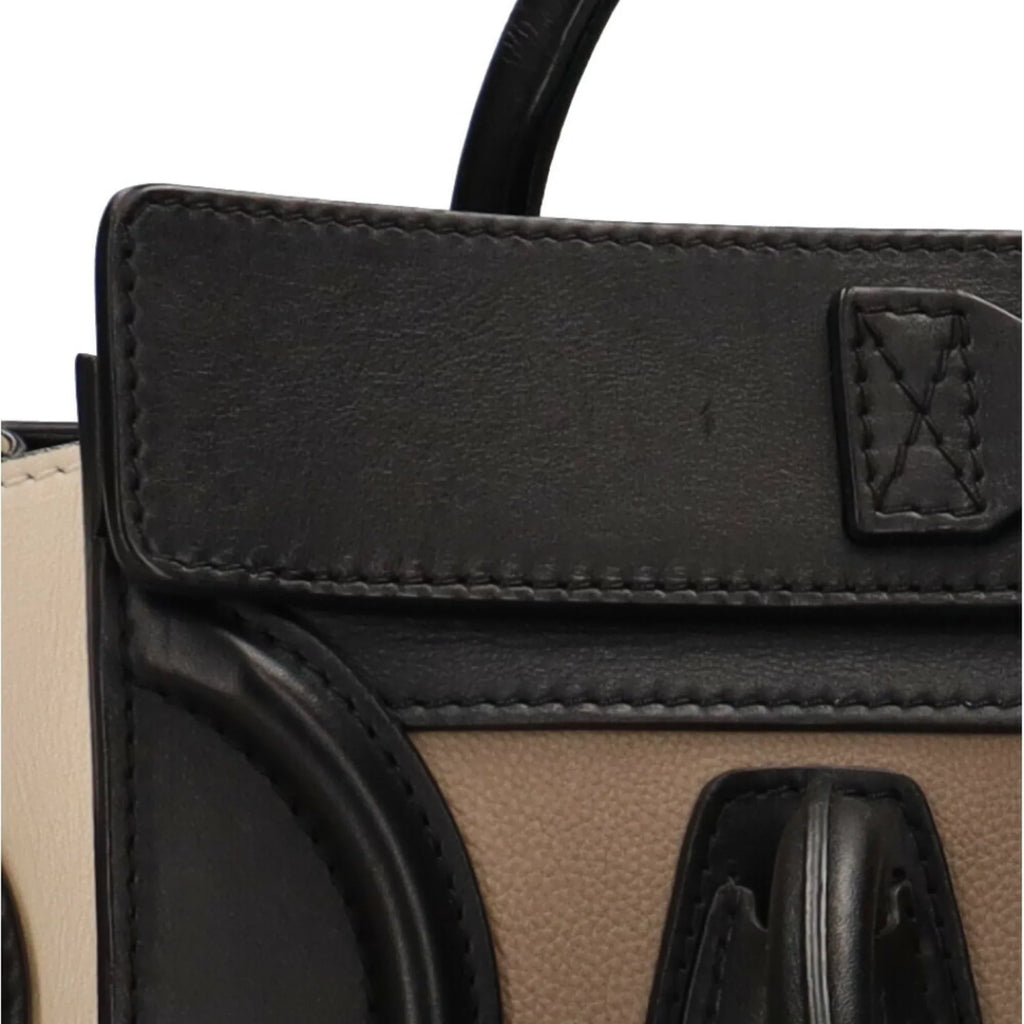 Shopper Beige (Good) Micro Ladies Pre-Owned Celine Leather Luggage Handbag