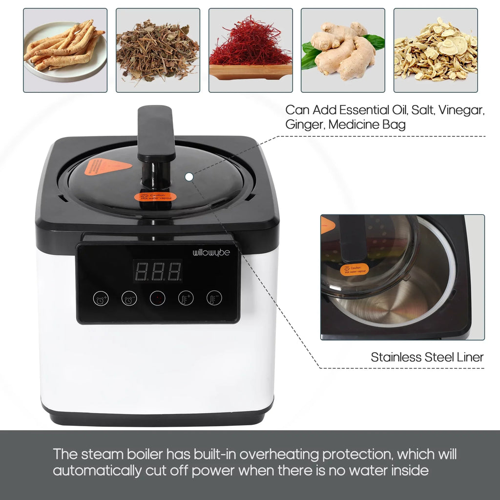 Portable | Foldable Home Tent, Spa Body (Black) Steamer, Personal with Sauna Steam Bluetooth Chair Control,