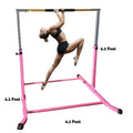 Duty, Bar Heavy Fitness Junior for Kip Up Pink to Training Height Bar, Hand Pro-Gymnastics - Kids Adjustable FT 5 - Cushioned