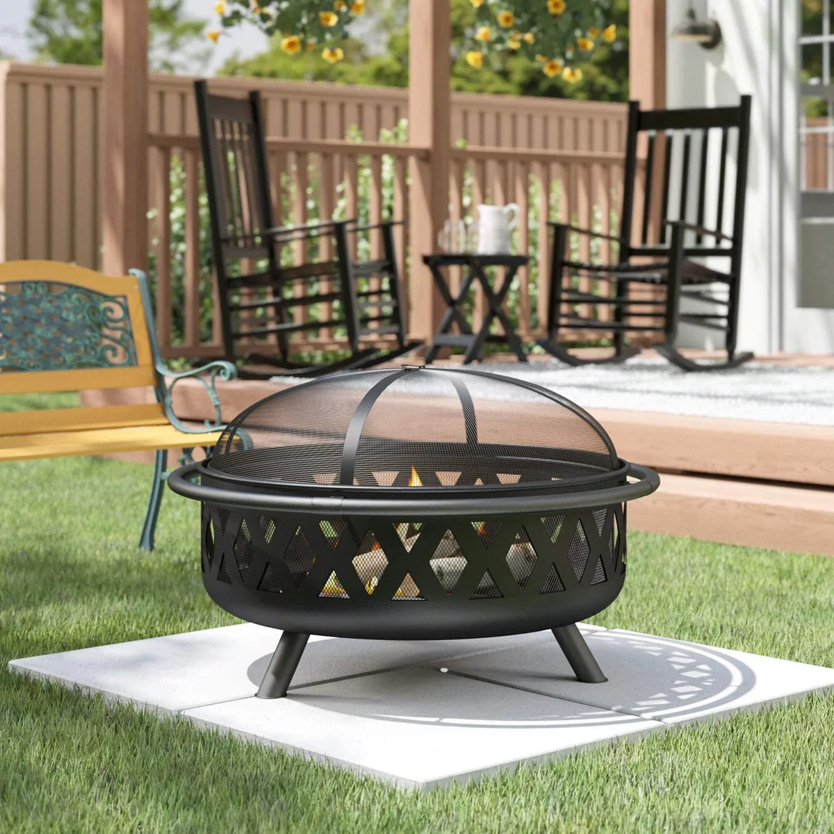 Portable Pit exterior Clover Fire Campfire & Burning Pit Wood Grill