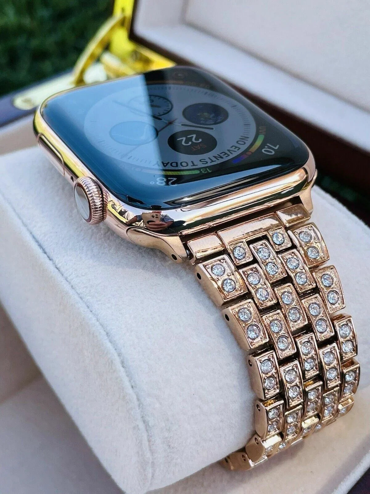 SERIES Band Steel 24K iWatch Rose Stainless 7 Rose Gold 45MM Custom Gold