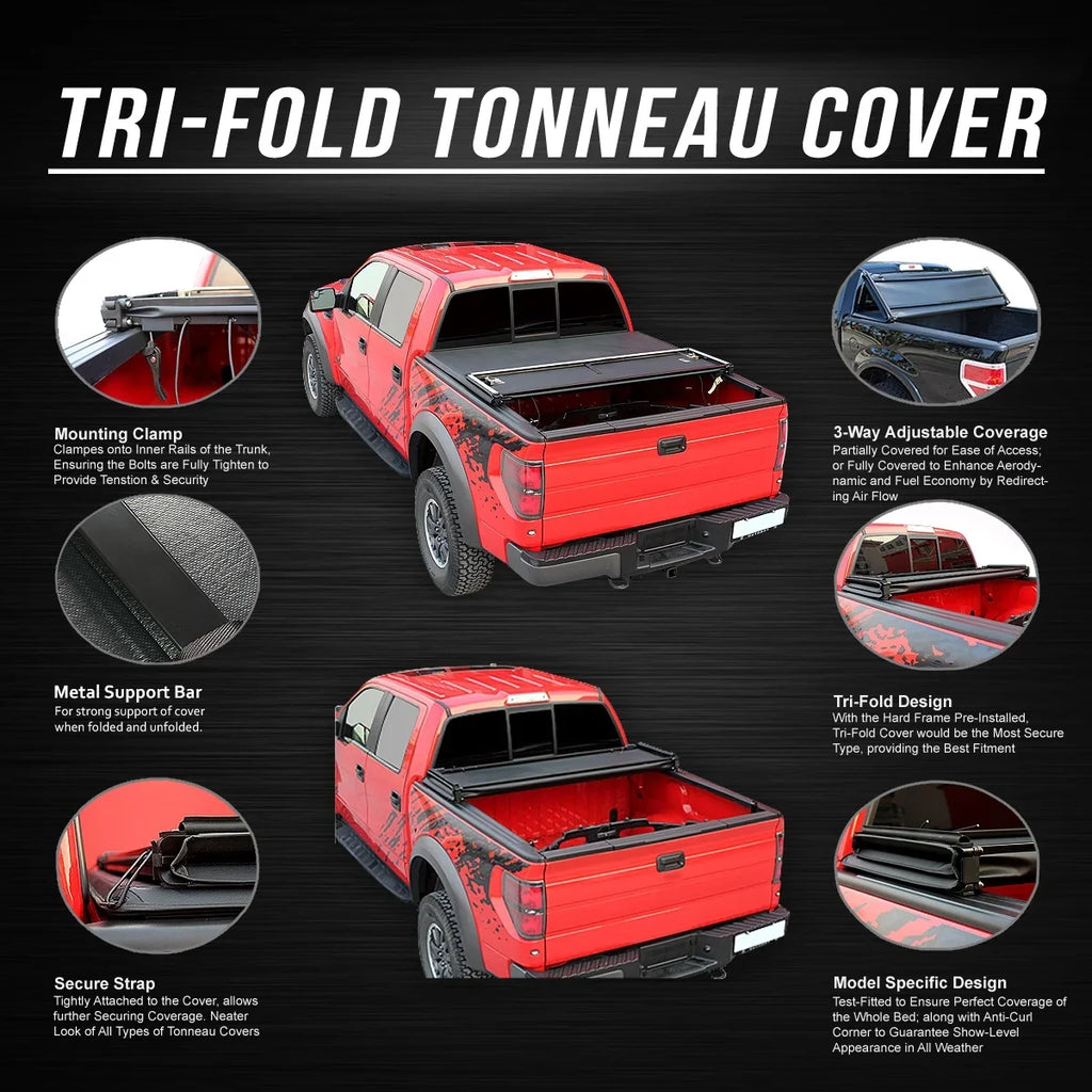 2019 2014 Adjustable Motoring 16 For 18 to 6.5' DNA -Fold 15 Soft Fleetside Tri Trunk 17 Cover toyota Tundra Tonneau Bed Top TTC-TRISOFT-057
