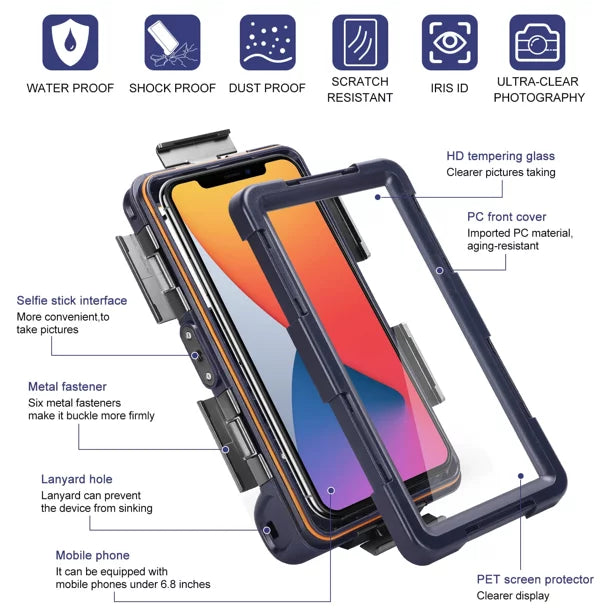 Professional Underwater Waterproof Swimming for Housing Protective UrbanX 6.9 Inch [15m/50ft] Case Photo Lanyard with Up Surfing to Snorkeling And all LCD Diving Phones Y9 (2019) Video
