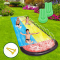 Narcisur Crash Dual Slide Lanes Two for 15.5ft Racing Backyard and liquid Pad Sprinklers, with Inflatable