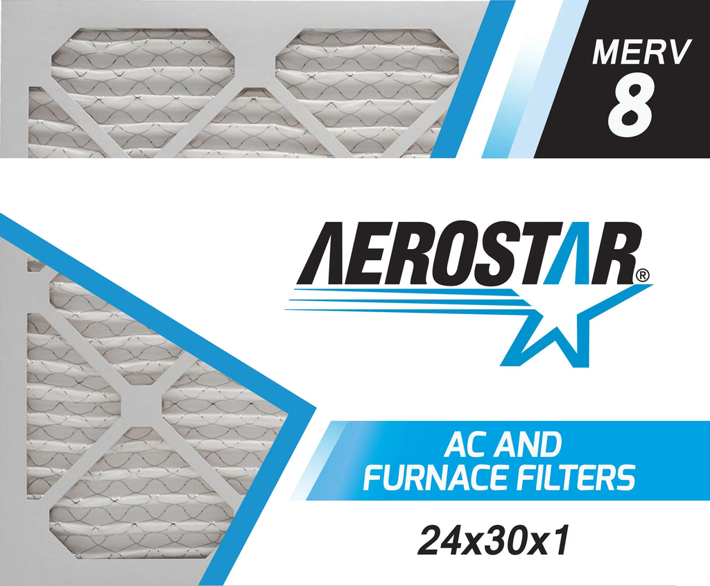 Air Made the 24x30x1 USA Pleated 8, 24x30x1, in 6, Filter, Box Aerostar of MERV