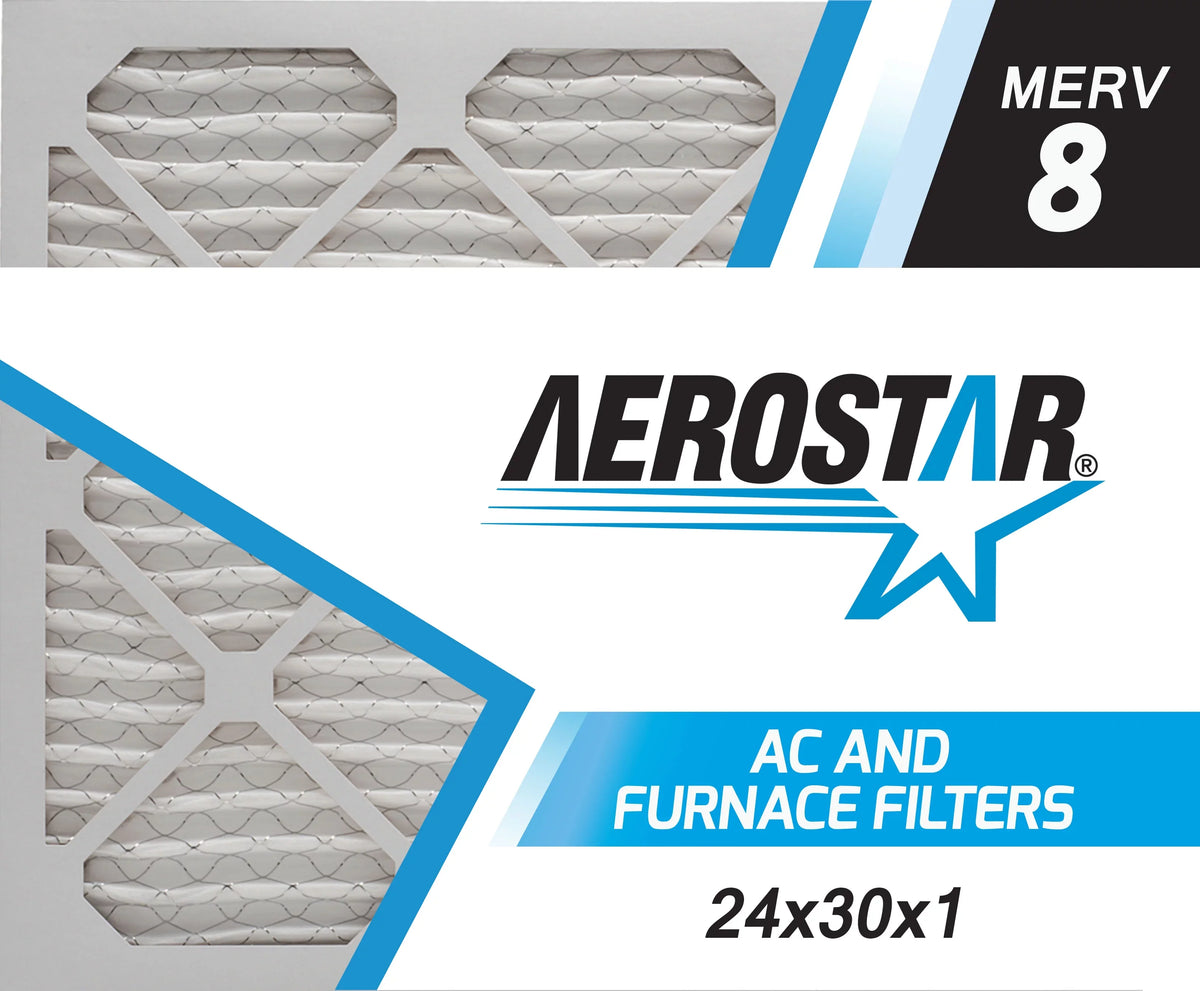 Air Made the 24x30x1 USA Pleated 8, 24x30x1, in 6, Filter, Box Aerostar of MERV