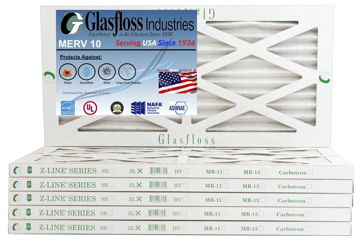 MERV - Made - 10 dimension: 23.5x7/8 5.5 in USA Furnace Filter Air x (Actual - Glasfloss -Qty:6 6x24x1 inch)