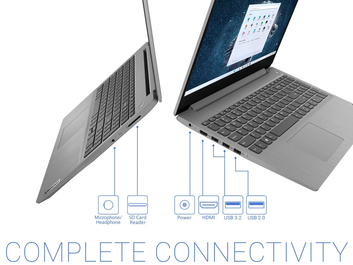 HDMI, Pro Upto 4.1GHz, Display, Wi-Fi, S Bluetooth, Card Laptop, 11 15.6" Core 256GB Lenovo NVMe 3i FHD SSD, i3-1115G4 RAM, Reader, Intel IdeaPad 12GB Windows