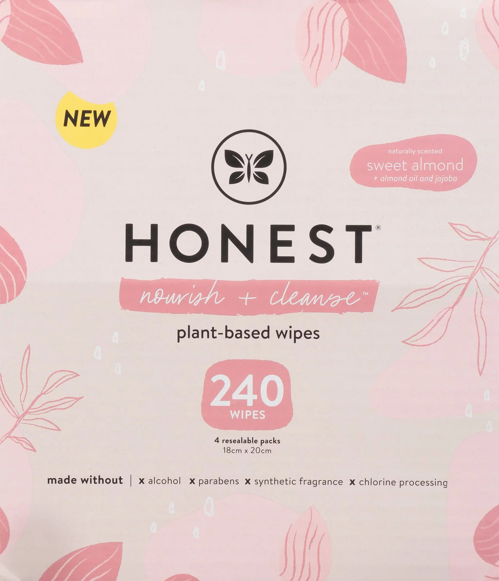 , Count liquid, Company Multi-Tasking 240 , (Sweet Honest The Cleanse Wipes Plant-Based, Hypoallergenic Nourish (Pack 99% Almond) Cleansing Benefit 60 Count Cleanse Almond, , of 4) Wipes Nourish Sweet