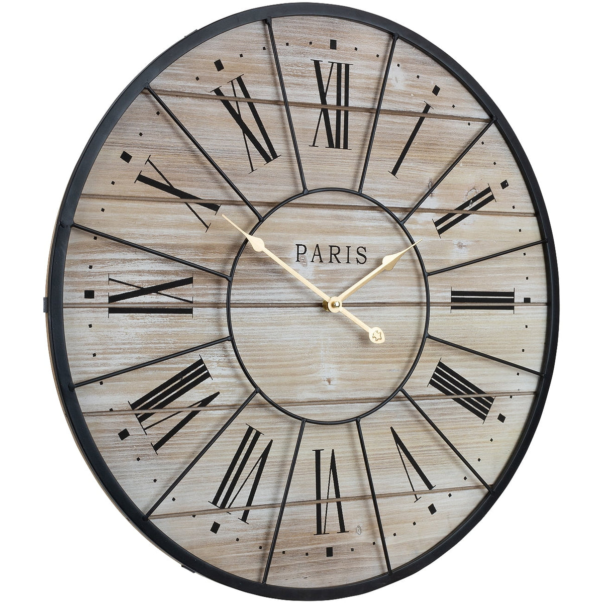 Clock, French Wall Ideal Decor for Metal Sorbus Roman Living Paris Analog Oversized Centurion Parisian Hands, Clock, Wood Large Round Rustic Farmhouse Country 24” Decorative Room, Numeral Modern