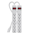 Brick 6 Office, Home, Outlets, Travel, Long AC 200 (2 Metal Desktop 2 White Duty Belkin Surge Pack) Power Heavy Charging - - & for Joules, Computer Strip Multiple ft Phone Cord Extension Protector
