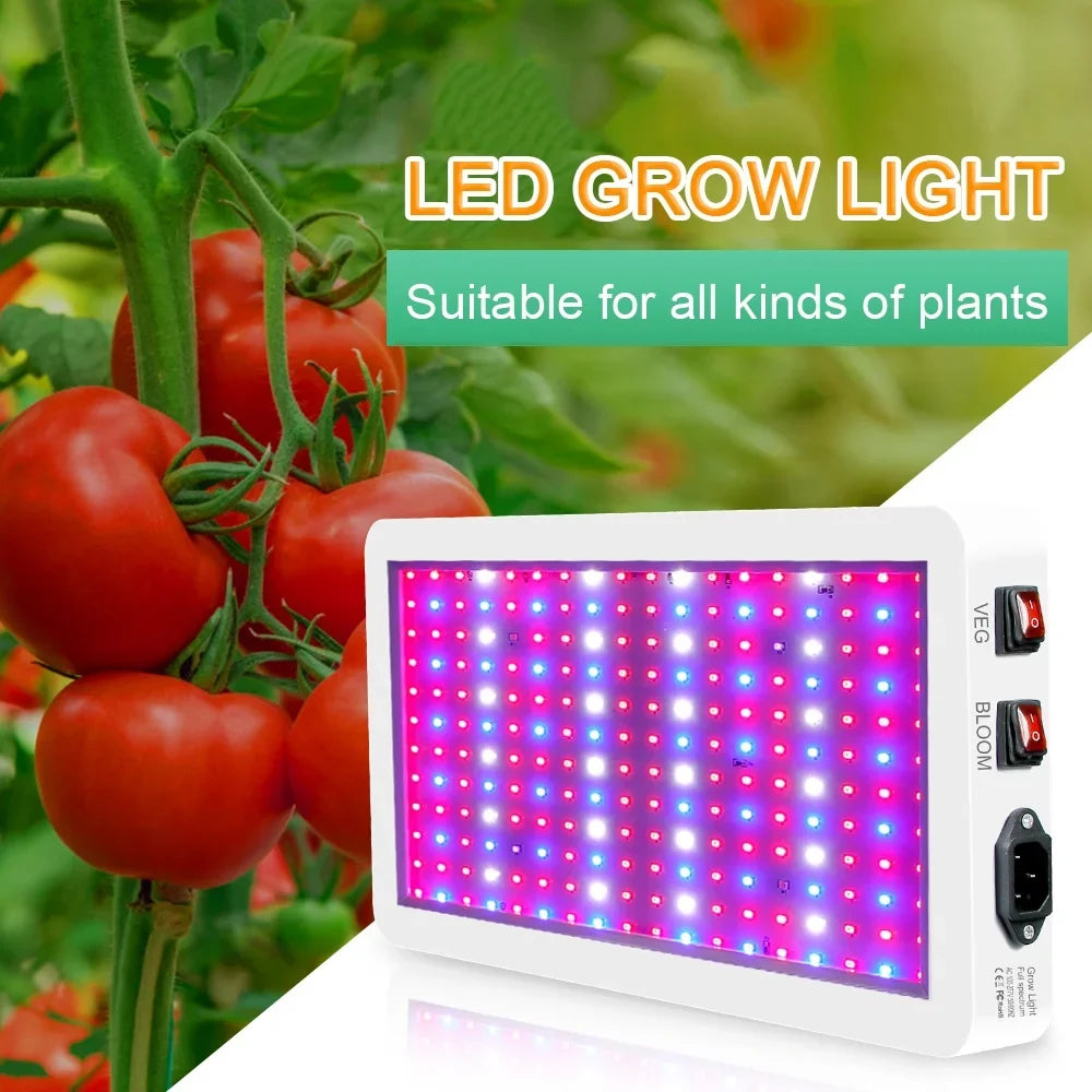 Hanging Growing Plant LEDs 312 Flowers Lamps IP65 Grow Switch Plants 2000W for Bloom Greenhouse Veg Waterproof Indoor Spectrum and Full for Seedlings Gecheer Dual