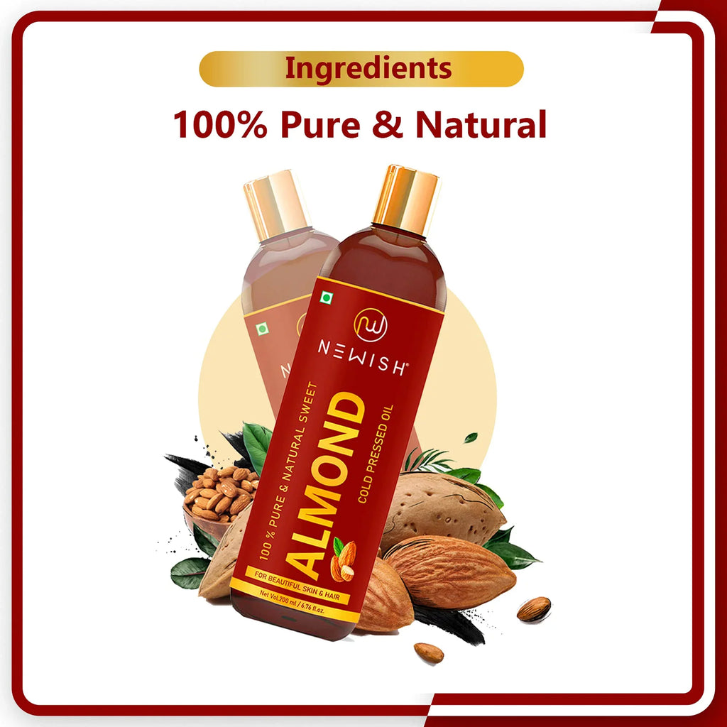 Badam Oil Of And 100% Unrefined Pressed 1) Hair, (Pack Body Rogan | Pure Sweet Almond Cold Newish® For & Oil 200Ml Natural Skin,