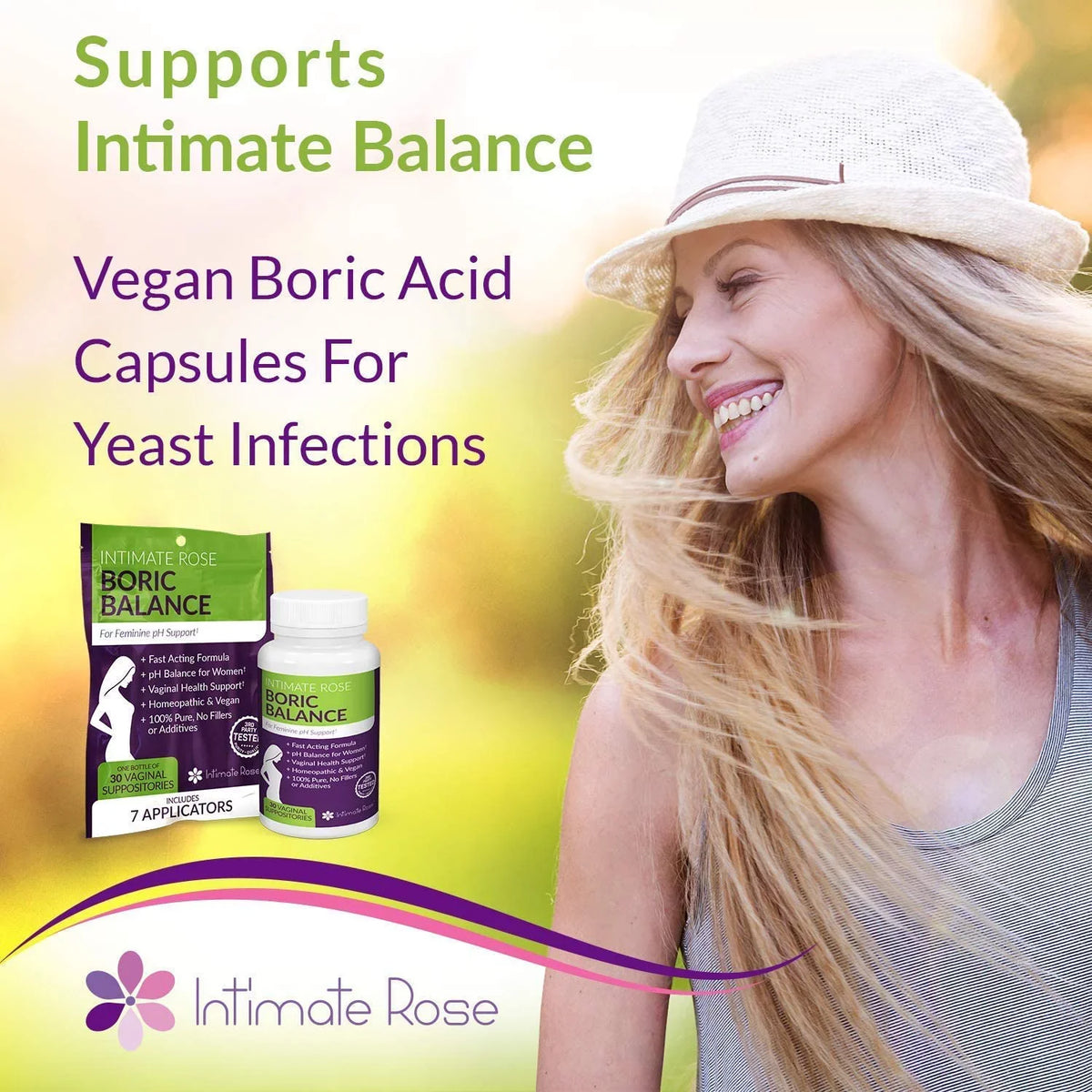 Infection, pH in 100% made Rose Women, USA Balance - Vaginitis, Vaginal (600mg) 90-Count Boric Intimate Bacterial 21 Suppositories for Vaginosis, Yeast Acid Acid Suppositories, + Boric for Applicators