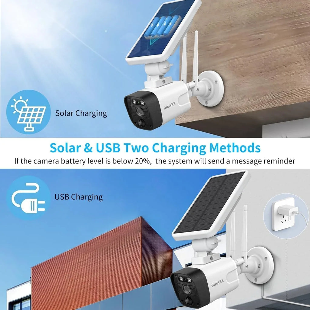 Home pre-installed OOSSXX {100% Drive Camera System}, Wire-free Wireless Hard 3.0MP Security 2K with by 2TB Surveillance Solar system, 8-channel 6pcs cameras NVR, solar