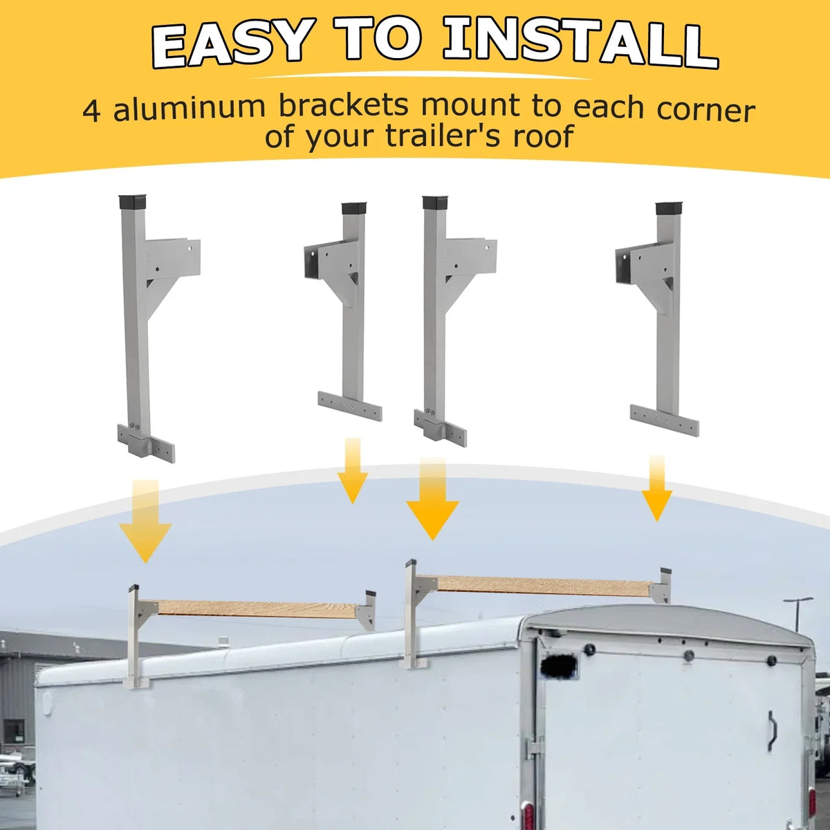 Vans Kit Kojem Enclosed Cargo for Trailers Bracket Rack Roof Ladder Adjustable