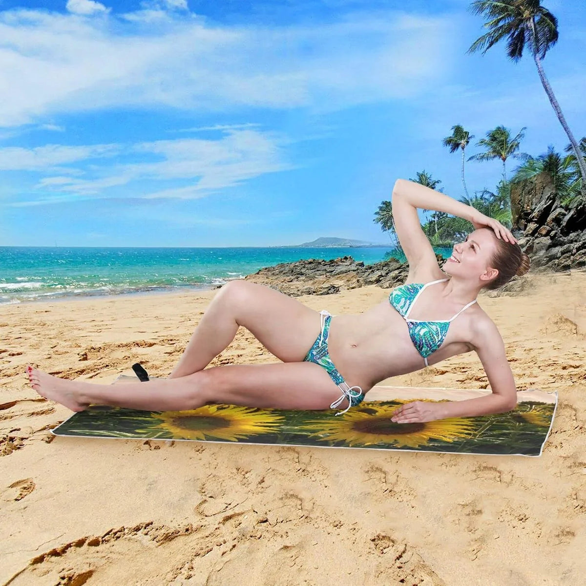 Sunflower Oversized Towel Compact Travel Bestwell Super Absorbent Field Towels Camping Holiday（363） - Beach Lightweight Swimming Towel - Dry Quick for