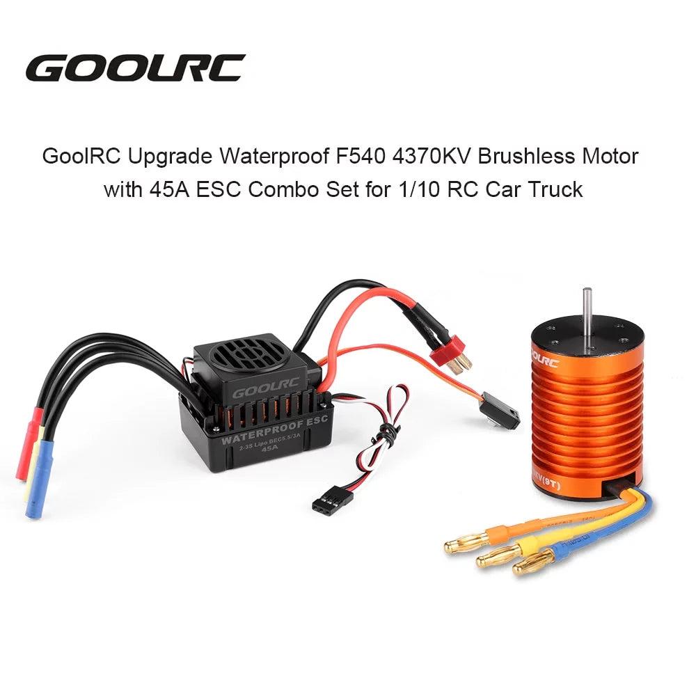 Combo 110 4370KV F540 Accessory,Set Motor 4370KV Rookin GoolRC 45A ESC Car Remote Car Waterproof 1/10
