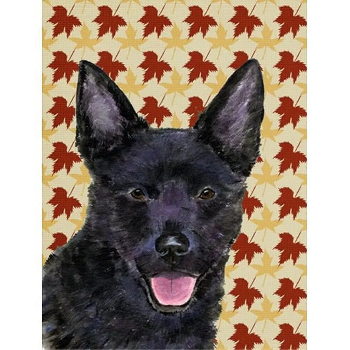 Portrait dimension Fall Treasures Leaves Carolines Flag Kelpie Australian Garden
