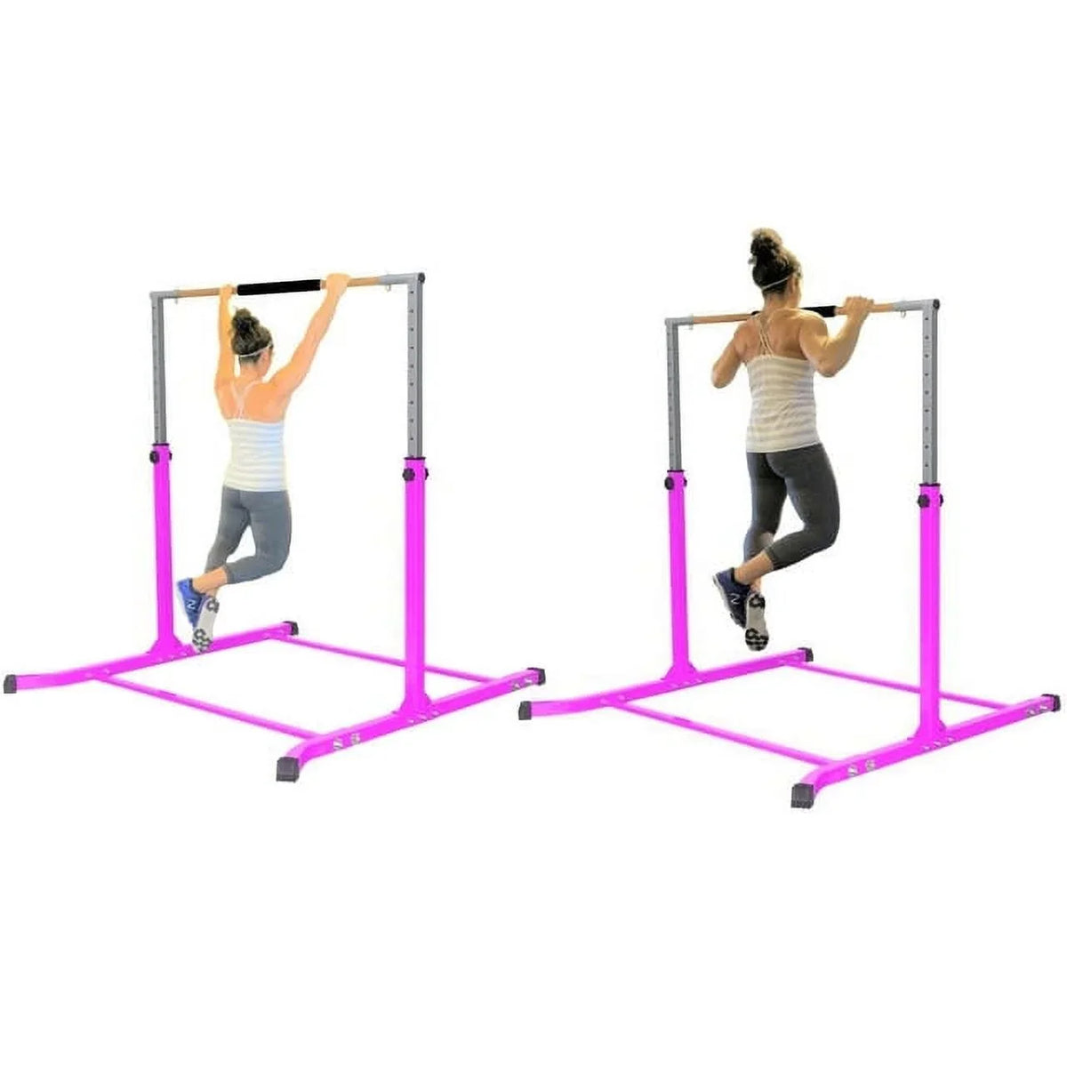 Duty, Bar Heavy Fitness Junior for Kip Up Pink to Training Height Bar, Hand Pro-Gymnastics - Kids Adjustable FT 5 - Cushioned