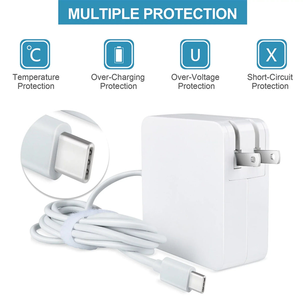 Replacement Type-C PSU P82G003 7390 Compatible Adapter Laptop 13 65W AC XPS KONKIN USB White 2-in-1 BOO Charger for