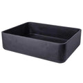 Black Thin Rectangular Lip EB-S047LS-H Stone Vessel Lava Sink -