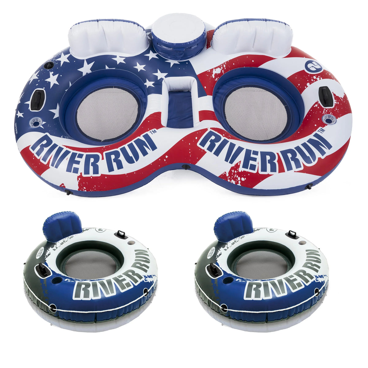 Intex w/ Pack) 2 River American Person Tube Flag Run Person (2 Float 1